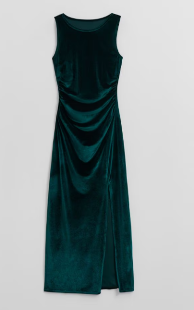 Midi plesové zelené šaty