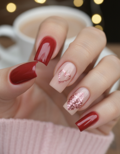 Valentýnská manikúra