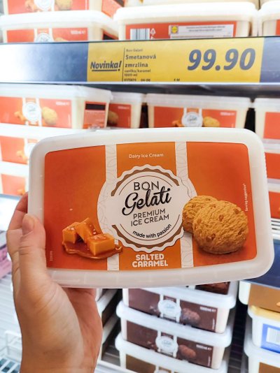 Zmrzlina slaný karamel v Lidlu