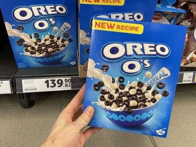 Snídaňové cereálie v supermarketu