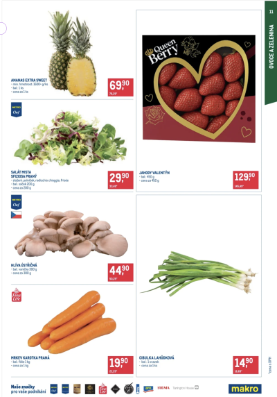 Ovoce a zelenina v akčním letáku