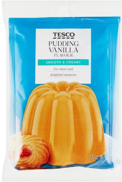 Pudink v prášku v produktovém obalu