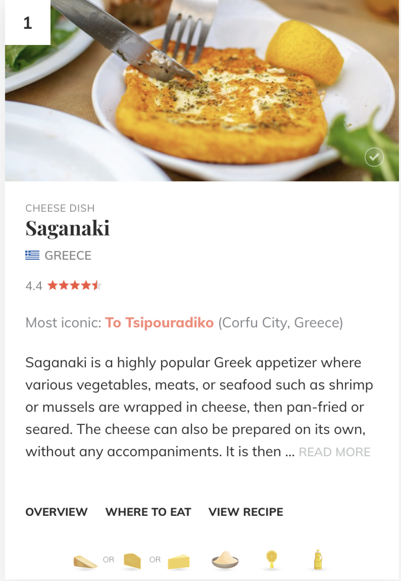 Náhled webu s hodnocením sýrů