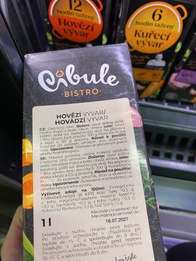 Etiketa na obalu bojónu