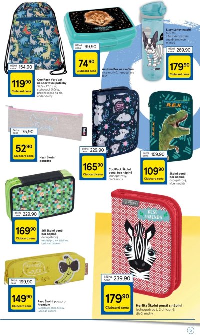Akční leták Tesco s nabídkou pro školáky