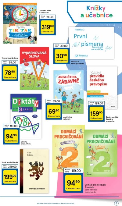 Akční leták Tesco s nabídkou pro školáky