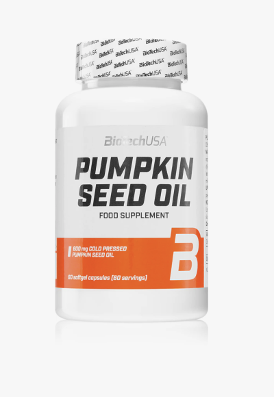 Dýňový olej v kapslích v produktovém obalu