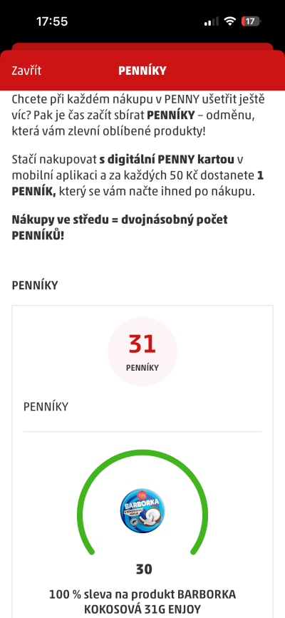Penny aplikace Penníci