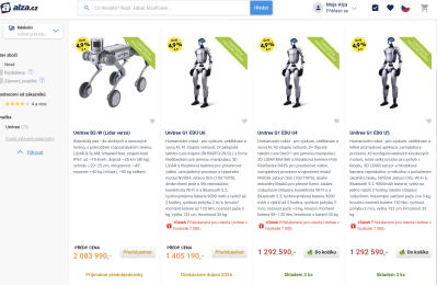 Humanoidní robot na e-shopu Alzy