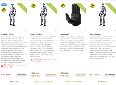 Humanoidní robot na e-shopu Alzy
