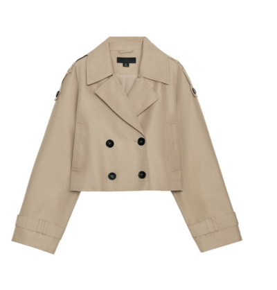 Krátký dvouřadý trenčkot