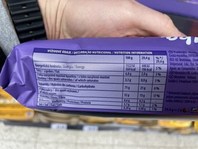 Balení čokopiškotů v rukou