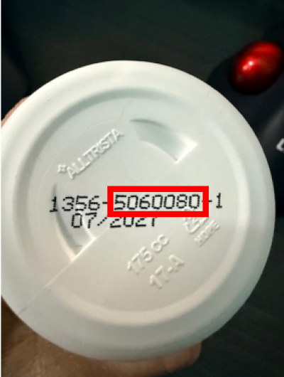 Číslo šarže a datum expirace na obalu potravinového doplňku