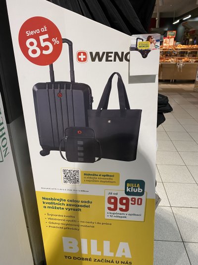 Věrnostní kampaň BILLA: cestovní zavazadla Wenger