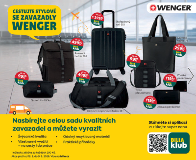 Věrnostní kampaň BILLA: cestovní zavazadla Wenger