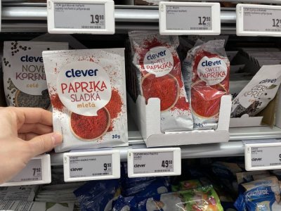 Mletá paprika v supermarketu