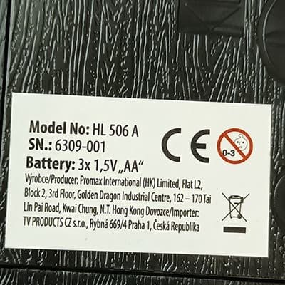 Údaje z krabičky z hračky