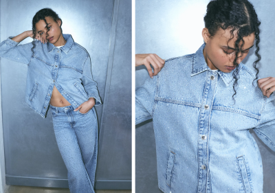 Žena v denimovém outfitu