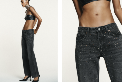 Modelka v džínách se štrasy