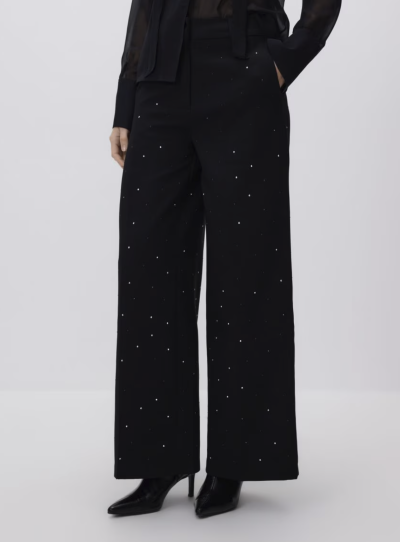 Černé kalhoty se štrasem