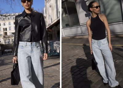 Žena v džínách a černém topu