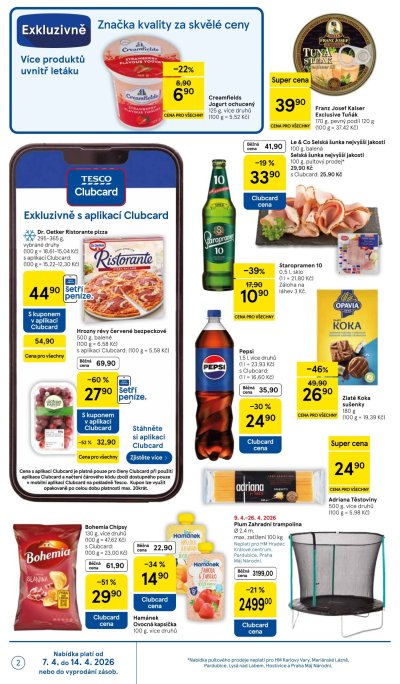 Leták supermarketu Tesco