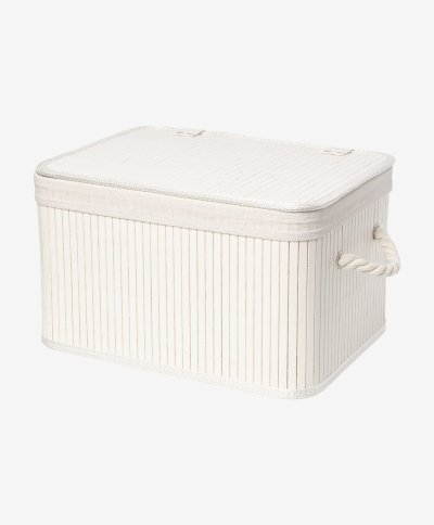 Bílý bambusový košík