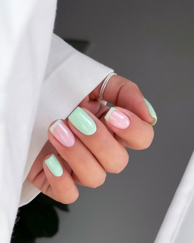 Pastelová kombinovaná manikúra