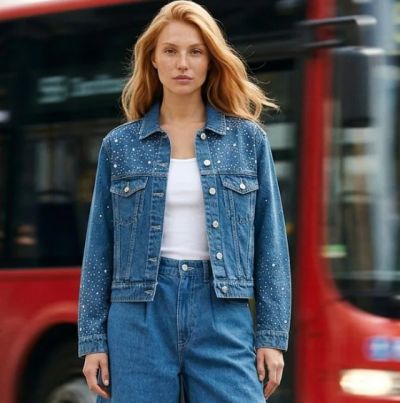 Žena v džínové bundě