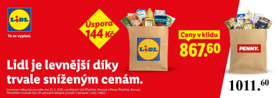 Srovnávací nákup Lidlu s PENNY