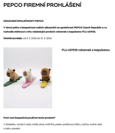 Upozornění na stažení náramku