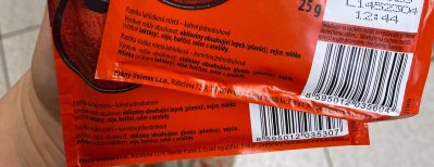 Zadní strana obalu mleté papriky