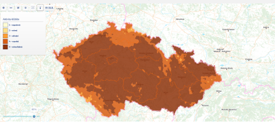 Mapa aktivity klíšťat