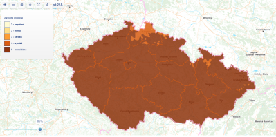 Mapa aktivity klíšťat