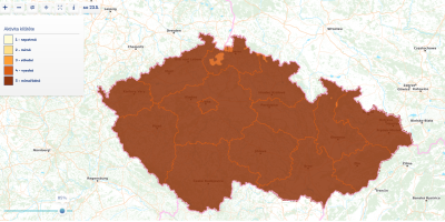 Mapa aktivity klíšťat