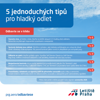 Informační kampaň Letiště Praha: 5 jednoduchých tipů pro hladký odlet