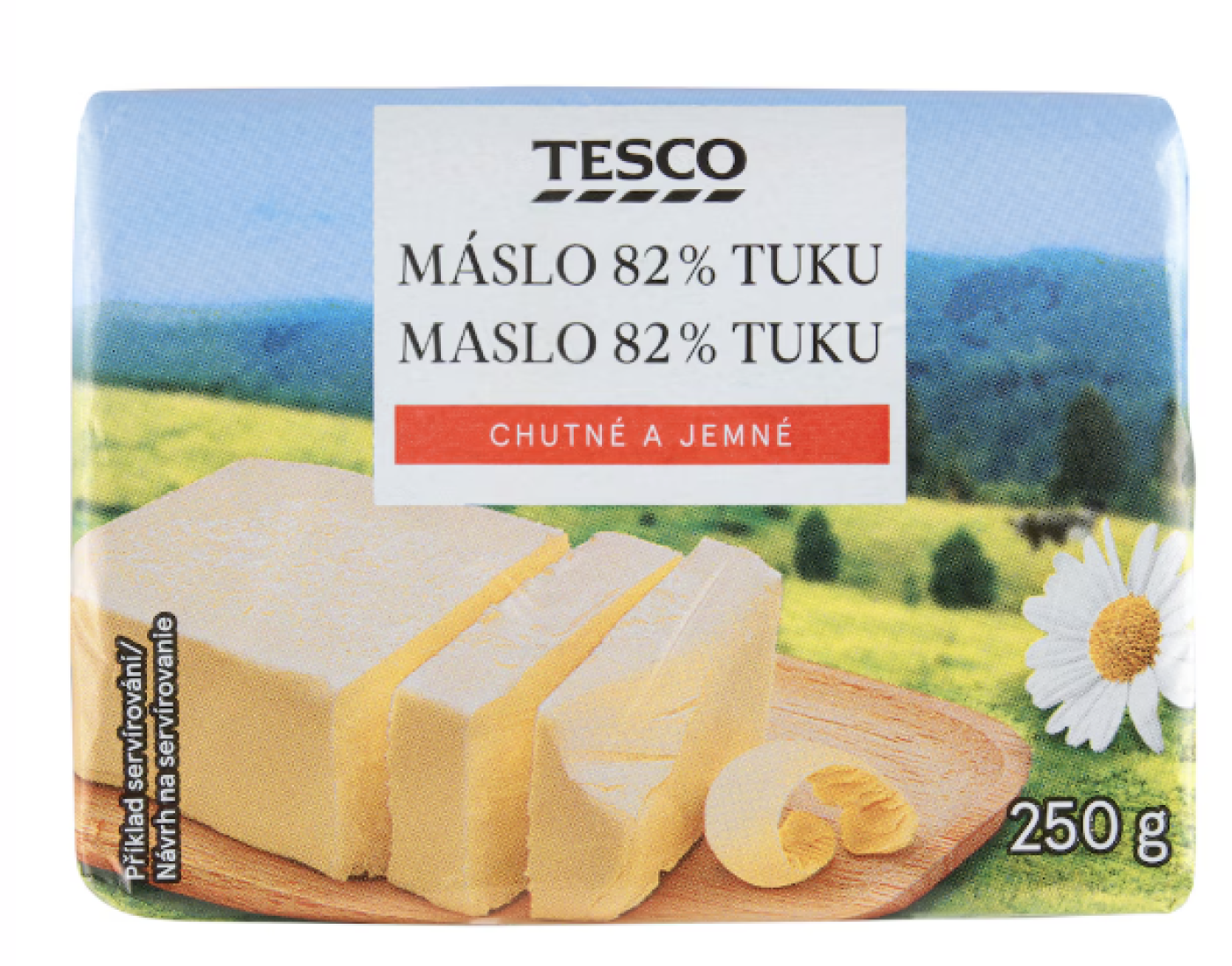 Máslo v produktovém obalu
