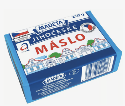 Máslo v produktovém obalu