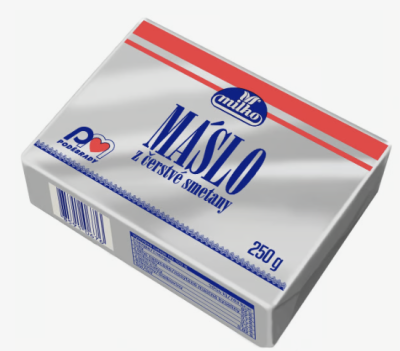 Máslo v produktovém obalu