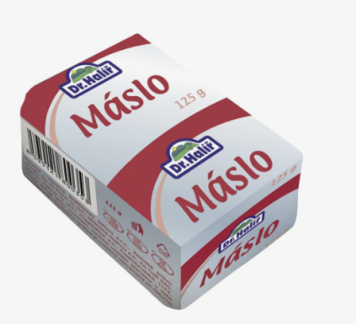 Máslo v produktovém obalu