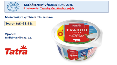 Mlékárenský výrobek roku 2026: Tvaroh tučný