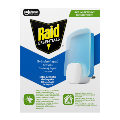 RAID® ESSENTIALS SVĚTELNÝ LAPAČ HMYZU S NÁPLNÍ