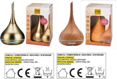 Aroma difuzér, který se stahuje z trhu