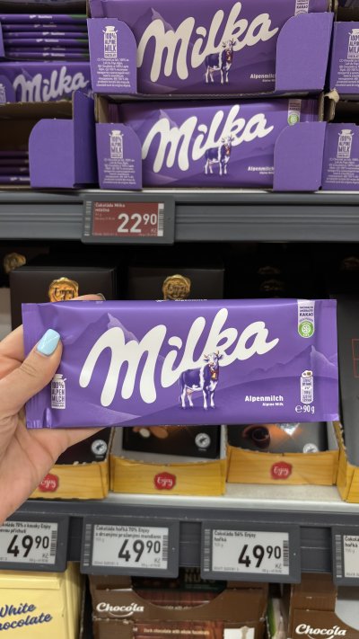 Čokoláda Milka za 22,90 Kč