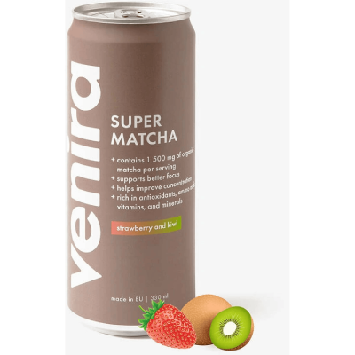 VENIRA super matcha drink v plechovce jahoda kiwi