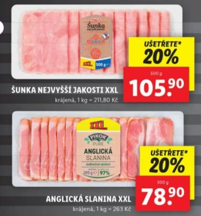 Dvě balení šunky v akci