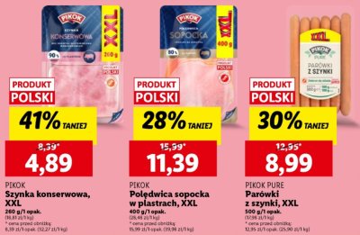 2 balení šunky a balení párků v akci