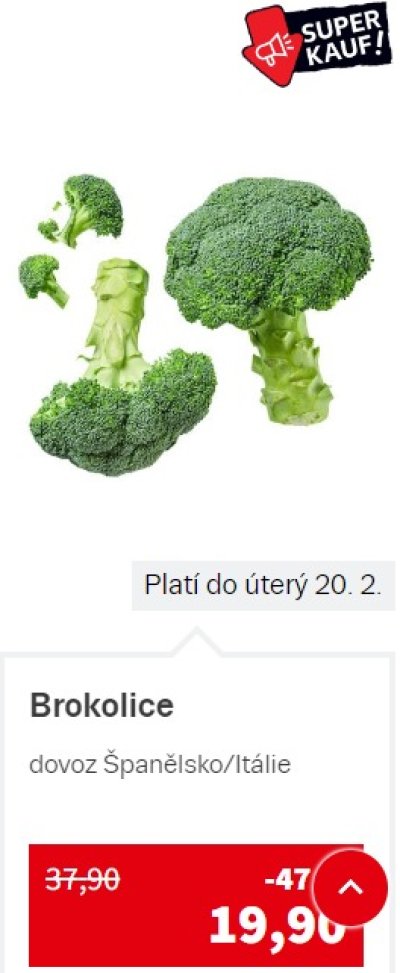 Brokolice s akční cenovkou