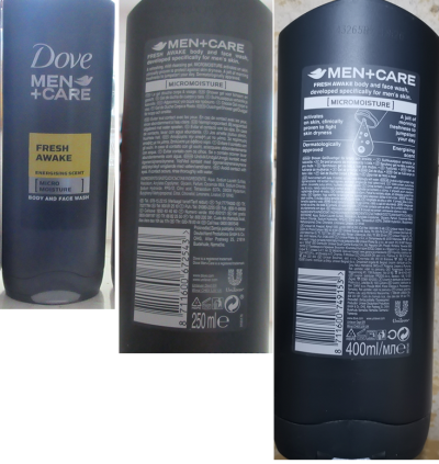 Dove, MEN + CARE, FRESH AWAKE, ENERGISING SCENT, BODY AND FACE WASH