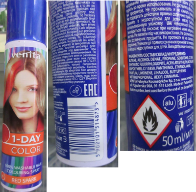 venita, 1-DAY COLOR, 4 RED SPARK